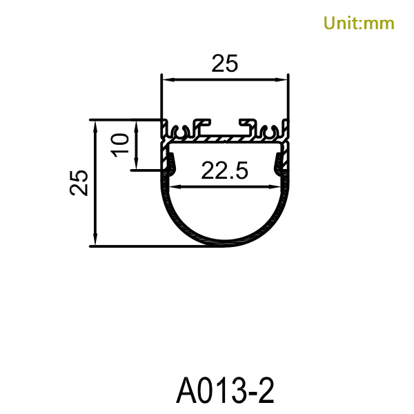 HL-A013-2 Aluminum Profile - Inner Width 22.5mm(0.88inch) - LED Strip Anodizing Extrusion Channel HL-A013-2 Aluminum Profile - Inner Width 22.5mm(0.88inch) - LED Strip Anodizing Extrusion Channel